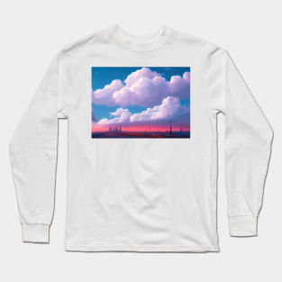 Cloudy Cityscape Long Sleeve T-Shirt